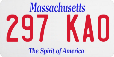 MA license plate 297KA0