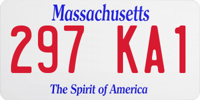 MA license plate 297KA1