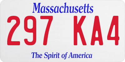MA license plate 297KA4