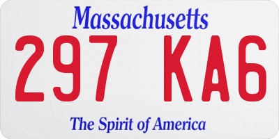 MA license plate 297KA6
