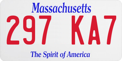 MA license plate 297KA7