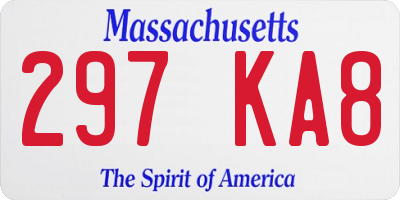 MA license plate 297KA8