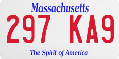 MA license plate 297KA9
