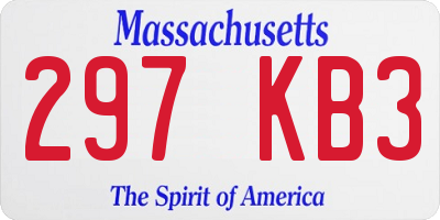 MA license plate 297KB3