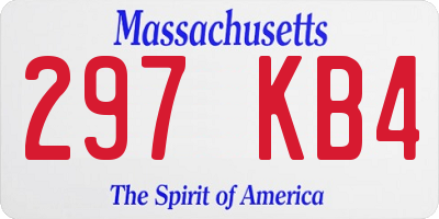 MA license plate 297KB4