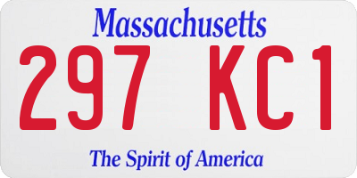 MA license plate 297KC1