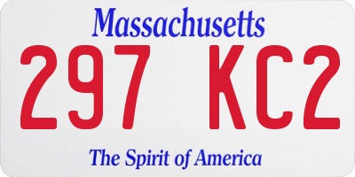 MA license plate 297KC2
