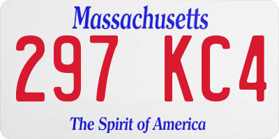 MA license plate 297KC4