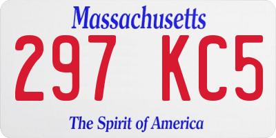 MA license plate 297KC5