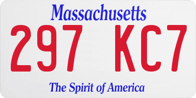 MA license plate 297KC7