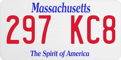 MA license plate 297KC8