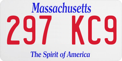 MA license plate 297KC9