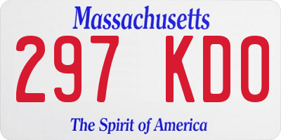 MA license plate 297KD0