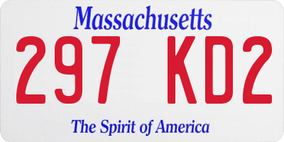 MA license plate 297KD2