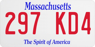 MA license plate 297KD4