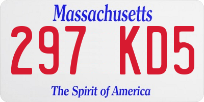 MA license plate 297KD5