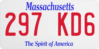 MA license plate 297KD6