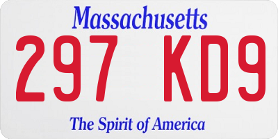 MA license plate 297KD9