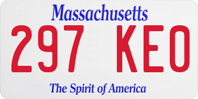 MA license plate 297KE0