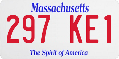 MA license plate 297KE1