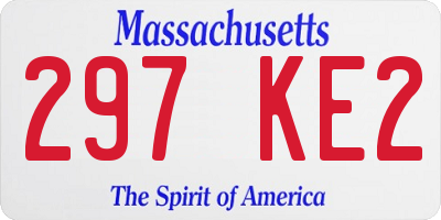 MA license plate 297KE2