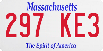 MA license plate 297KE3