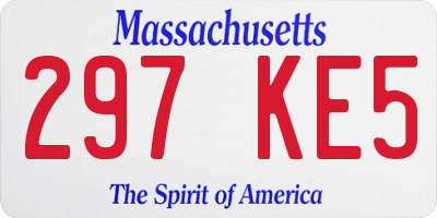 MA license plate 297KE5