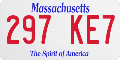 MA license plate 297KE7