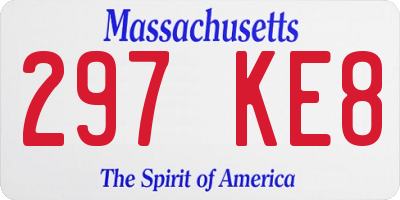 MA license plate 297KE8