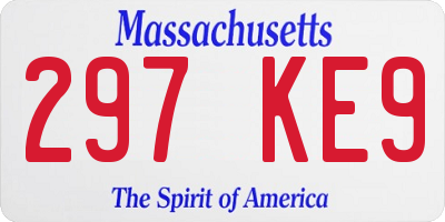 MA license plate 297KE9