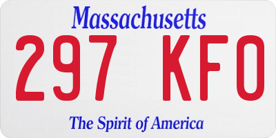 MA license plate 297KF0