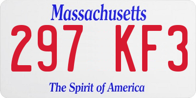 MA license plate 297KF3