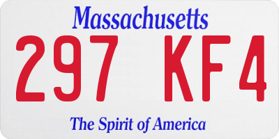 MA license plate 297KF4