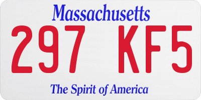MA license plate 297KF5