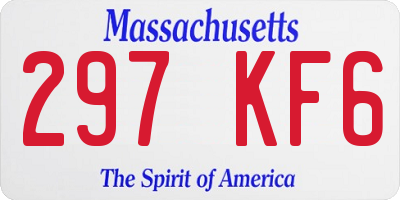 MA license plate 297KF6