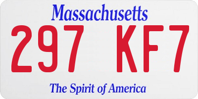 MA license plate 297KF7