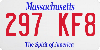 MA license plate 297KF8