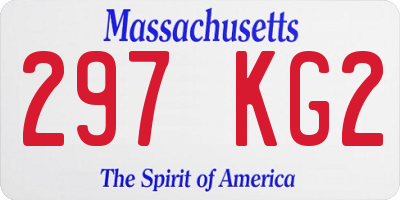 MA license plate 297KG2