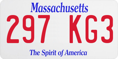 MA license plate 297KG3