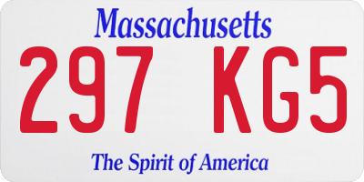 MA license plate 297KG5