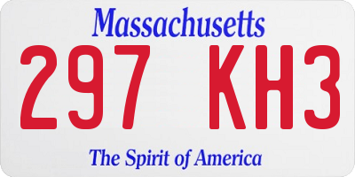 MA license plate 297KH3