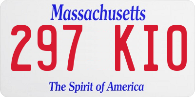 MA license plate 297KI0
