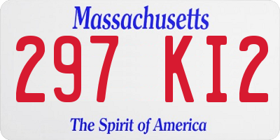 MA license plate 297KI2