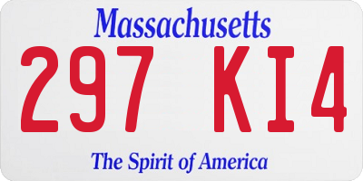MA license plate 297KI4