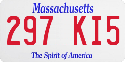 MA license plate 297KI5