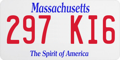 MA license plate 297KI6
