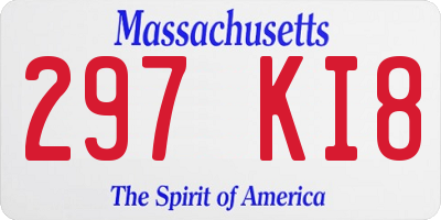 MA license plate 297KI8