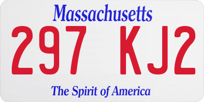 MA license plate 297KJ2