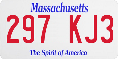 MA license plate 297KJ3
