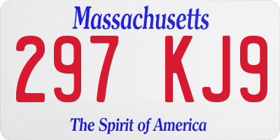 MA license plate 297KJ9